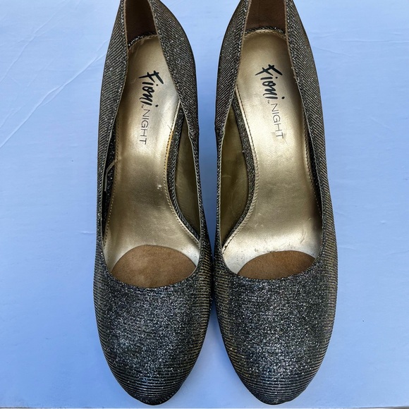 Gold Sparkly High Heel Shoes by Fioni NIGHT - Size 9 - Picture 5 of 7